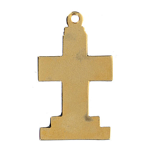 Golden zamak cross pendant with decorations 3