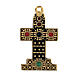Pingente cruz dourada zamak com decorações s1