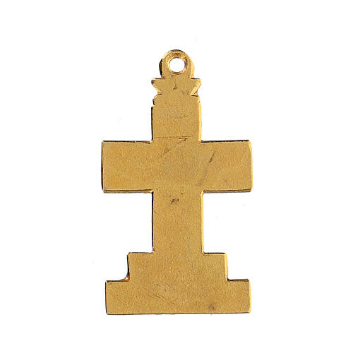 Croix pendentif avec fond et décorations émaillés 3