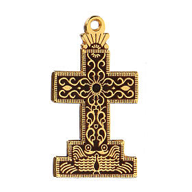 Pingente cruz com fundo esmaltado e decorações