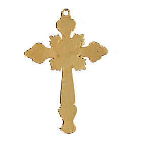 Two-tone enamelled crucifix pendant with rhinestones