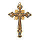 Two-tone enamelled crucifix pendant with rhinestones s1
