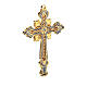 Cross pendant two-toned with strass s3