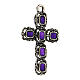 Cathedral cross in antique silver and purple enamel s2