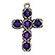 Cathedral cross in antique silver and purple enamel s3