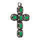 Cathedral cross in antique silver and green enamel s2