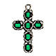 Zawieszka krzyżyk katedralny emalia zielona s3