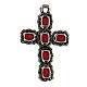 Colgante cruz catedral plata esmalte rojo s1
