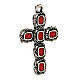 Colgante cruz catedral plata esmalte rojo s2
