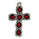 Colgante cruz catedral plata esmalte rojo s3
