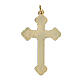 Crucifix pendant, gold plated, blue background s2