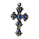 Cathedral cross in antique silver and blue enamel s2