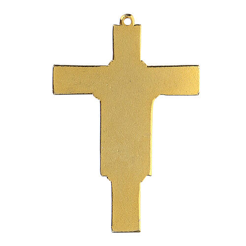 Crucifix pendentif franciscain émaillé 3