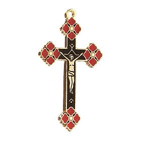 Crucifix pendant with coral decorations