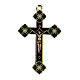 Crucifix émail vert pendentif s1