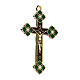 Crucifix émail vert pendentif s2