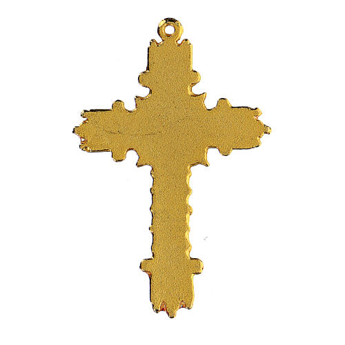 Kreuzanhänger, vergoldet, mit corallenfarbener Emaille 3