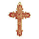 Golden cross pendant with coral enamel s1
