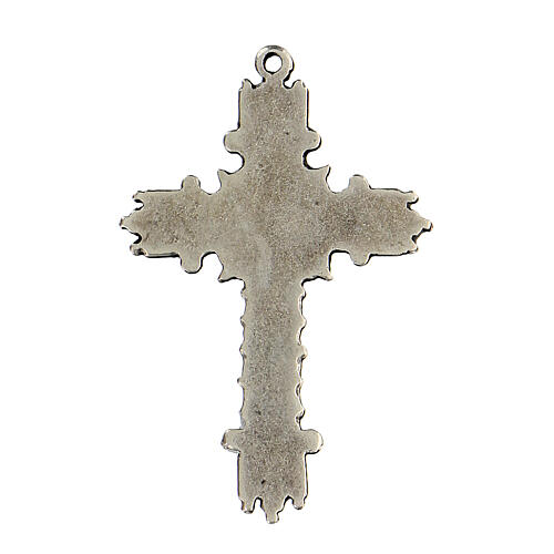 Antique silver and turquoise enamel cross pendant 3
