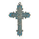 Cross pendant with antique silver and turquoise enamel s1
