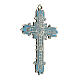 Cross pendant with antique silver and turquoise enamel s2