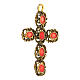 Pendentif croix cathédrale dorée émail rouge s2