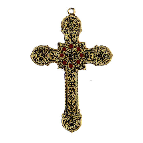 Metal cross pendant enameled 1