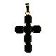 Croix pendentif cristal noir serti s1