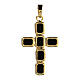 Cross pendant with mounted black crystals s3