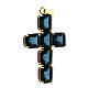 Croce pendente pietre cristallo blu s2
