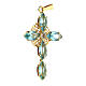 Aquamarine crystal cross pendant s2