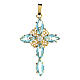Cross pendent with aquamarine crystals s1