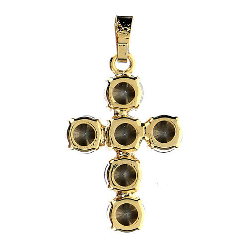 Crystal cross pendant with round bezel Northern Lights  3