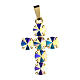 Crystal cross pendant with round bezel Northern Lights  s1