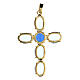 Oval turquoise crystal cross pendant s3