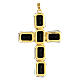 Cross pendant in brass, variegated crystal 8 cm s3