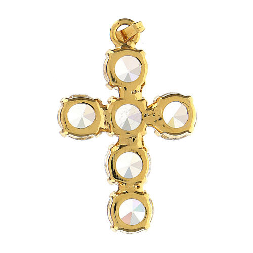 Cross-shaped pendant, zamak settings and crystal stones 5