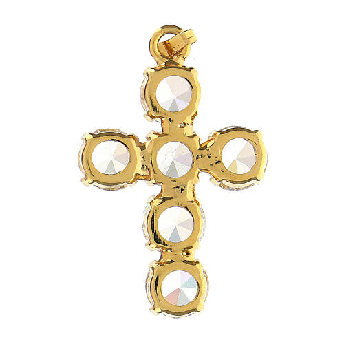 Bezel-set cross pendant zamak crystal stones 5