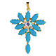 Monstrance-shaped pendant with zamak marquise settings and turquoise crystal stones s1