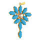 Monstrance-shaped pendant with zamak marquise settings and turquoise crystal stones s3