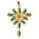 Monstrance-shaped pendant with zamak marquise settings and turquoise crystal stones s5