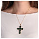 Cross pendant, zamak settings and green crystal stones s2