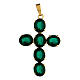 Croce castone zama pietre cristallo verdi incastonate s1