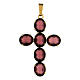 Cross pendant bezel-set zamak oval amethyst stones  s1