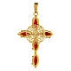 Cross pendant bezel zamak with red crystal navette stones s3