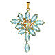 Monstrance-shaped pendant with zamak settings and marquise clear blue crystal stones s1