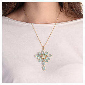 Zamak pendant with crystal turquoise crystal stones