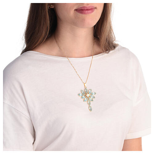 Zamak pendant with crystal turquoise crystal stones 4
