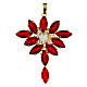 Monstrance-shaped pendant with zamak settings and marquise clear red crystal stones s1