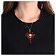 Monstrance-shaped pendant with zamak settings and marquise clear red crystal stones s2